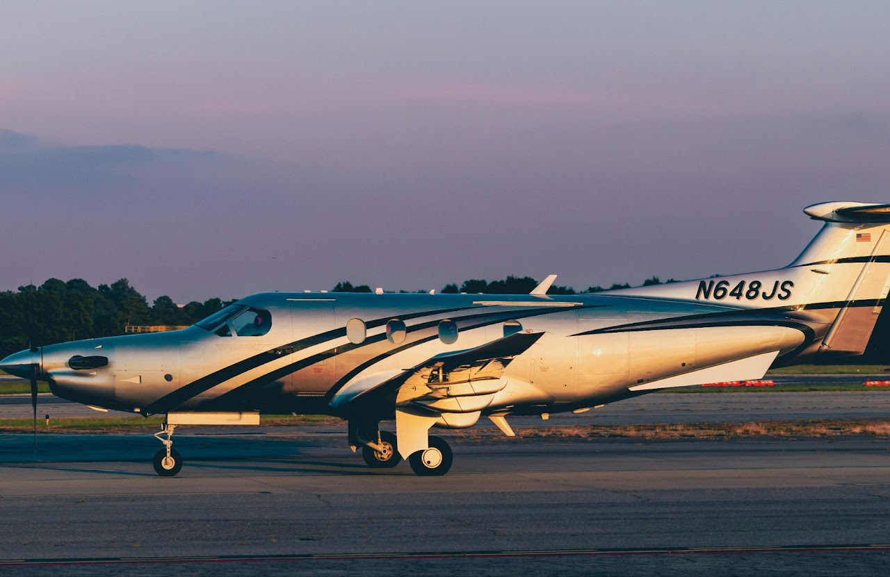 Pilatus PC-12 at dusk